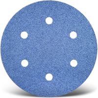 MENZER Blue Disques abrasifs auto-agrippants, 150 mm, 6 trous, p. Ponceuses excentriques, Corindon de zirconium (Lot de 25) G36