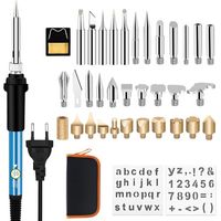 Brennkolben-Set mit Lötkolben, 37-teilig, 60 W, Bastelset für Erwachsene zum Gravieren von Holzstämmen, Kork, Leder und für Holzschnitzereien, Temperatur einstellbar, Länge