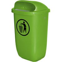 Poubelle BRB pour l'extérieur, capacité 50 litres, conforme à la norme DIN 30713, couleur vert