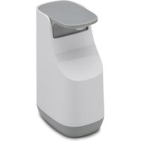 Dispenser di sapone compatto deJoseph Joseph Slim™ in grigio/bianco, con beccuccio antigoccia e capacità de 350ml, facile de da usare e conservare.