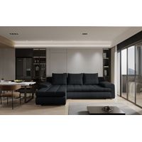 Kaiser Möbel Elegantes und modernes Ecksofa TOMI Abriamo Marineblau Links