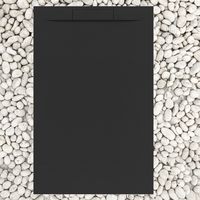 Duschwanne 145X65 cm SCHWARZ Vulcano Line PLUS aus Harz und Marmorpulver mit Seitengitter AUS MARMORESINA - FRASCIO