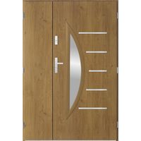 Porte d'entrée double CENTORO 120x200 cm winchester - Poignée et serrure : Avec - Poussant: Gauche