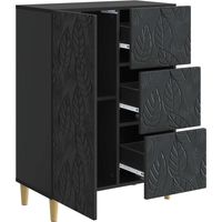 vidaXL Sideboard Black 66 x 34.5 x 90 cm Engineered Wood