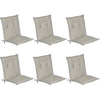 Beautissu Loft NL - Set de 6 Cojines para sillas de balcón o Asiento Exterior con Respaldo Bajo - 100x50x6 cm - Placas compactas de gomaespuma Gris claro