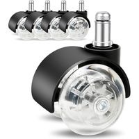 Pack 11mm x 22mm Office Chair Casters - Smooth & Quiet Gaming Chair Wheels - Swivel Chairs