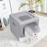 Katzentoilette mit Dachfenster Katzenklo mit Bodenschale Toilette mit Haube mit Schaufel