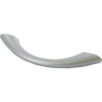 Poignée bombée fine avec insert pvc gris alu, L.129mm, l.10mm, P.30mm, entraxe 96mm, 1 pièce avec visserie.