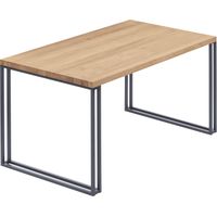 LAMO Manufaktur Esstisch Küchentisch, 140x80x76 cm (AxBxH), Frame, Natur / Anthrazit, LAG-01-A-002-7016Fr