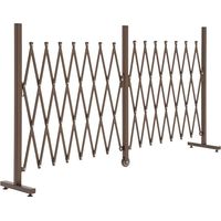 Treillis extensible autoportant pliable en aluminium, panneau occultant jardin 405×103,5 cm, couleur marron foncé