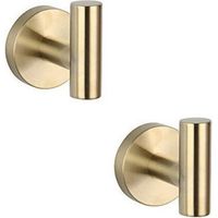 Lot de 2 patères en acier inoxydable SUS 304 doré brossé pour salle de bain