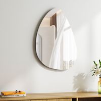 Spiegel Asymmetrischer 65 x 90 cm Asymmetrischer Badspiegel Organischer Wandspiegel Dekorative Spiegel für Badezimmer Wohnzimmer Schlafzimmer Gäste WC