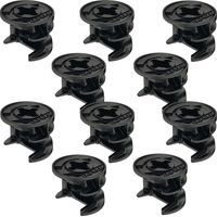 10x Raccord boitier d'assemblage rastex excentrique Ø15mm alliage zingué noir panneau meuble, épaisseur 19mm