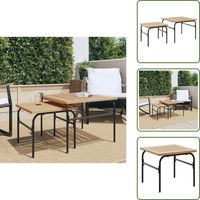 Tables basses gigognes de jardin 2 pcs marron et noir acier - Table Basse Jardin - Ensemble Tables Basses - Tables Basses Gigognes - Mobilier De Jardin - Table Extérieure