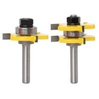 Juego de brocas para ranurar y machihembrar, 3 flautas, vástago de 8 mm, broca para ranurar madera en forma de T, herramientas para trabajar la madera