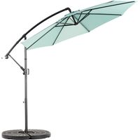 Grand parasol rectangulaire double face, Avec manivelle – Inclinaison réglable – Anti-UV, imperméable – Socle non inclus