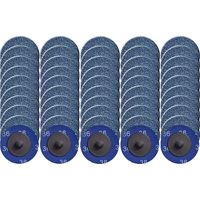 Lot de 50 disques abrasifs 5,1 cm – Grain 36 en oxyde de zirconium – Changement rapide – Pour meulage métaux et bois dur