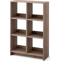 Iris Ohyama, muebles, 6 estanterías de almacenamiento, estantería, modular, WOS-6, marrón cenizo, W26.5 x D68.9 x H109.4 cm