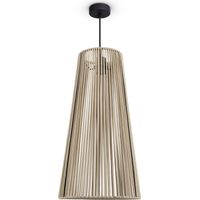 Paco Home Lámpara Colgante LED Salón Lámpara Colgante Comedor Vintage Mimbre Look Boho Luce a sospensione, Schwarz 8 (de)