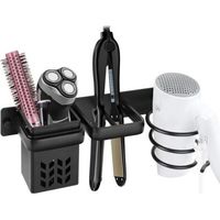 Support de Rangement pour Sèche-Cheveux Support Mural pour Sèche-Cheveux et Lisseur pour Ranger Sèche-Cheveux Salle de Bain Sèche-Cheveux Lisseur Chambre Hôtel ,Noir