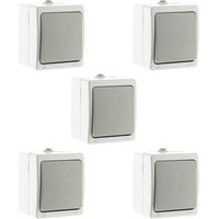 5 va et vient simples - Gris Clair IP54 - Akya - Zenitech