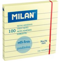 Blocco da 100 foglietti adesivi a righe giallo chiaro 76x76mm Milano