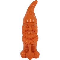 Dekofigur Zwerg mit Spaten 17,5 x 6 cm orange Dekofigur