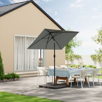 WOLTU Sonnenschirm Terrassenschirm UV-Schutz Strandsonnenschirm UPF 50+, Neigungsverstellbar, mit Tragetasche, Sonnenschirm für Balkon/Garten/Strand, 206x135cm, Dunkelgrau