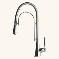 Robinet douchette vintage chromé – Hauteur sous bec 195mm – Bec col de cygne – Douchette mobile à 2 jets – Débit 6.5 l/min – Chambord
