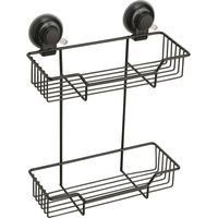 GEDY HO191400100 Porta Objetos Doble Ventosa Negro Mate - ref: HO191400100