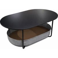 Table basse ovale avec panier de rangement