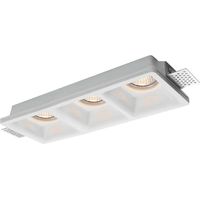 V-TAC Portafaretto LED Triplo da Incasso Rettangolare 3GU10 Corpo in Gesso Bianco