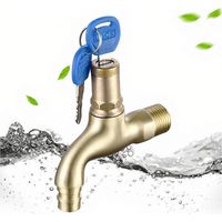 Vente directe en gros de robinets Tsui antivol à 4 points avec serrure à courroie en cuivre, corps en cuivre électroplaqué et serrure en cuivre.