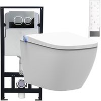 BERNSTEIN - Bâti-support Toilettes Japonais céramique, WC lavant japonais + télécommande - 38,4x59,3x38cm - Pro+ 1104 Modèle 4111 satin