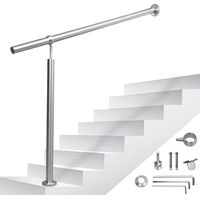 TolleTour Edelstahl Eingangsgeländer 100 x 90 cm, Silber Treppengeländer, Handlauf für Hauseingang und Garten