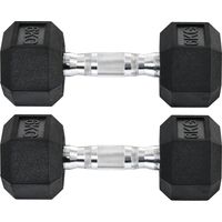 Hexagon Hanteln, 2er Set Hanteln mit gerändeltem Griff, Kurzhantelset aus Gusseisen, 2 x 6 kg, Kurzhanteln für Männer Frauen, Zuhause, Fitnessstudio, Krafttraining