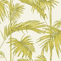 Palm Leaves Wallpaper Lola Paris Tropical Textured Fabric Green Cream