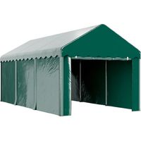 Tente garage carport 3 x 6m Auvent de voiture robuste avec 2 portes enroulables, toile 200g PE, vert