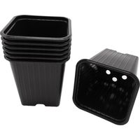 Lot de 7 pots horticoles carrés 9.5x9x9 cm – Avec trous de drainage pour semis – Pour culture en intérieur et extérieur – Nature