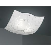 Eckige LED Deckenleuchte DIMMBAR Glas mit modernem Dekor, Quadrat 30cm
