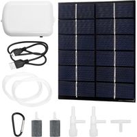 Solar Water Heater, Pond Aerator Backup Aquarium Oxygen Aerator Solar Pond with Air Pump Fish for Water Pump