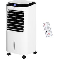 Climatiseur mobile 4 en 1 10L 60W avec humidification minuterie 8h 20㎡ blanc/noir 38,2 x 31,6 x 76 cm