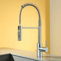 CECIPA MAX Küchenarmatur Wasserhahn Küche mit Brause ausziehbar, 360° Schwenkbar Federflex Mischbatterie, Einhebel Spültischarmatur, Hochdruck Edelstahl Armatur Küche, Chrom