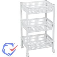 Plast-team Carrello da bagno bianco 39,4x29x68,5 cm