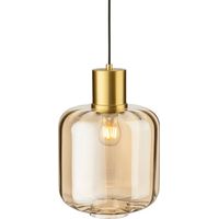 Firstlight Eton Suspension Laiton Brossé avec Verre Ambré