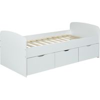 Le Quai Des Affaires – Lit simple LOUANE 90 x 190 cm – 2 tiroirs coulissants – Coffre de rangement – Panneau de particule mélaminé – Éco-responsable