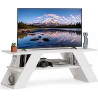 Mobile Porta Tv Moderno per Soggiorno Bianco in Legno Resistente 120x33.5x40cm