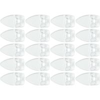 Cyclingcolors – Lot de 20 supports muraux de miroir ovales à visser – Plastique transparent – Pour fixation sécurisée dans toutes les pièces
