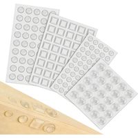 165 Pack Adhesive Furniture Bumpers,4 Shapes Clear Rubber Bumper Pads, Cabinet Door Silencer, Self Adhesive Rubber Feet for Cupboards, Drawers, Glass Tops, Picture Frames, Sound Dampening