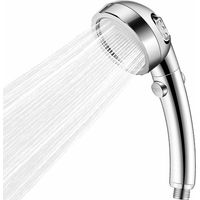Shower Head, Shower Head Shower Head High Pressure Eco Shower SPA Shower in Bathroom, Massage Spray Hand Shower 3 Modes Water Saving and Switch Button, Chrome